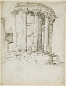 Rundtempel i Tivoli av Maarten van Heemskerck