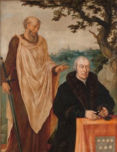 Sibylla Erythrea Venstre ving av en triptyk: Donor Matelief Dammasz. og St Paul (foran) og den Erythraean Sibyll (bak) av Maarten van Heemskerck