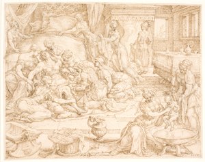 Tamar føder Farezog Jarah av Maarten van Heemskerck