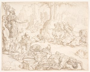 Reduksjonen av Gideons hær av Maarten van Heemskerck