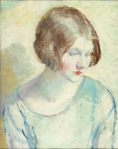 Helen (olje og blyant på lerret) av Mabel Greenberg