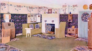 Design for salongen i Falkewood, ca. 1906