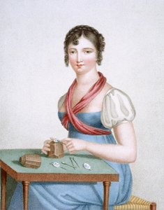 Trykkeren, gravert av Augrand, ca. 1816 av Madame G. Busset Dubruste