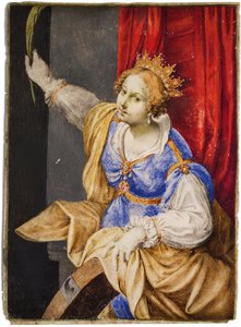 Artemisia Gentileschi som den hellige Katarina av Alexandria, midten av 1600-tallet. av Maddalena Corvina