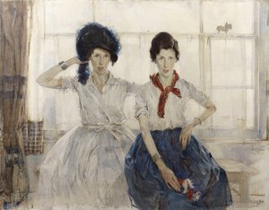 Jentene (olje på lerret)