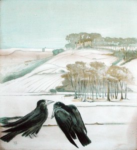 Rooks i et landskap av Madeline Wyndham
