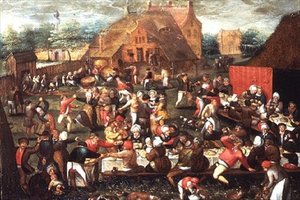 En landsbonde-bryllupsfest eller høytidsdag
