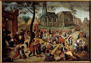 Barnespill-maleri av Martin Van Cleve (1527-1581)