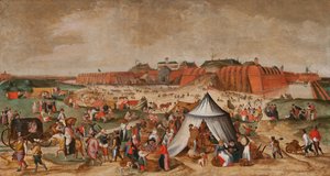 Riving av Citadel of Antwerpen, slutten av 1500-tallet (olje på panel)