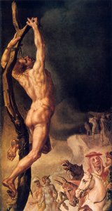 Golgata, detalj fra venstre sidepanel, 1545-1550