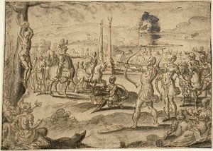Skyting mot farens lik av Maerten van Heemskerck