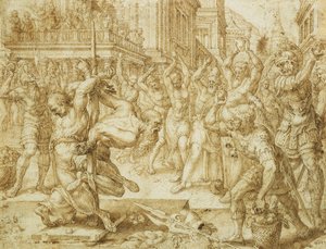 Steiningen av de eldste, fra historien om Susanna, 1562 av Maerten van Heemskerck