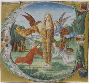 Maria Magdalena omgitt av engler av Maestro del Salomone Wildenstein