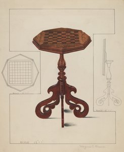 Sjakkbrett, vippet bord, ca. 1936.