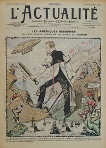 Karikatur om byggingen av Panamakanalen og mediedekningen rundt den, forside av magasinet LActualite, 9. mars 1902