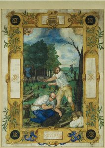 Kalenderside for november, felling av trærne, fra en timebok, ca. 1550-60 av Maitre des Heures de Claude Gouffier