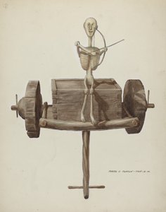 Penetente Death Cart & Death Figure, ca. 1937. av Majel G. Claflin
