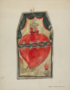 Retablo Sacred Heart, ca. 1939. av Majel G. Claflin