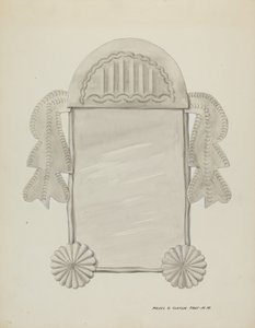 Lite tinnrammet speil, ca. 1937. av Majel G. Claflin