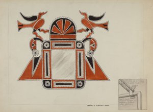 Speilramme i tinn, ca. 1937. av Majel G. Claflin