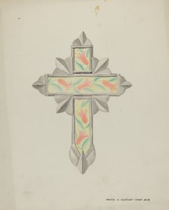 Tin & Wall Paper Cross, ca. 1937. av Majel G. Claflin