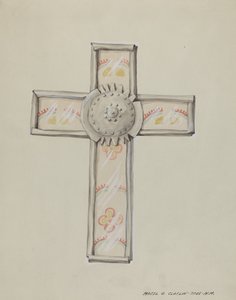 Tin & Wall Paper Cross, ca. 1937. av Majel G. Claflin