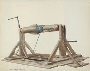 Brønn med bevegelig bjelke, ca. 1937. av Majel G. Claflin