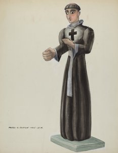 Wooden Santo - Friar with Cross on Breast, 19351942.