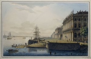 Utsikt over det keiserlige vinterpalasset, 1818 av Maksim Nikiforovich VorobOev