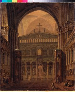 Interiør av tempelet i Jerusalem - Maleri av Maxim Nikiphorovich Vorobyev (Vorobiev) (1787-1855), olje på lerret