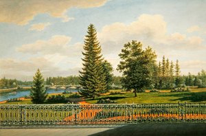 Utsikt fra terrassen til Yelagin-palasset, St. Petersburg