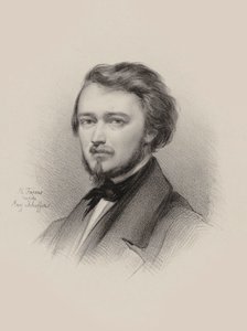 Portrett av fiolinisten og komponisten Hubert Léonard 1819-1890, 1850. av Maksymilian Fajans