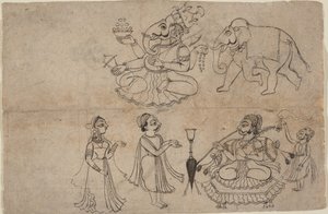 Portrett av Manya Sahib Man Rup Sagarji, sent på 1700-tallet.
