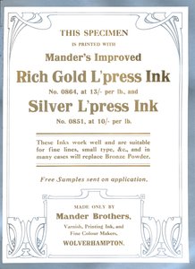 Mander Brothers annonse, 1919 av Mander Brothers