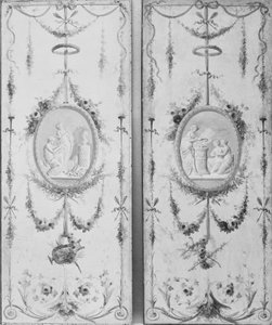 Dekorativt panel ett av et par, 1700-tallet. av Manner of Le Riche