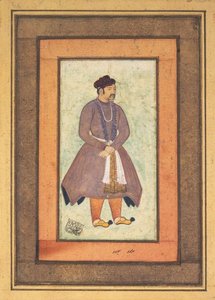 Portrett av Akbar den store 1542-1605, Mughal-keiseren, andre halvdel av 1500-tallet. av Manohar