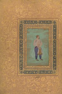 recto: Portrait of Prince Danyal, Folio fra Shah Jahan Album, recto: slutten av 1500-tallet. av Manohar