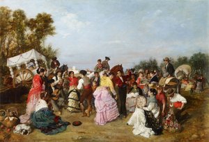 På Torrijos pilegrimsreise - Cabral Aguado-Bejarano, Manuel (1827-1891) - 1883 - Olje på lerret - 69x99 - Carmen Thyssen-museet, Malaga