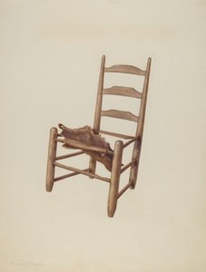 Håndlaget stol - Rawhide Seat, ca. 1939.
