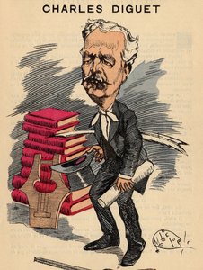 Omslag til The Men of Today, nummer 393, illustrasjon av Manuel Luque (1854-1919): Litterature, Lyre - Diget Charles (1836-1909) av Manuel Luque