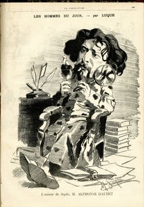 Illustrasjon av Manuel Luque (1854-1919) for omslaget til The Caricature (1880) av Manuel Luque