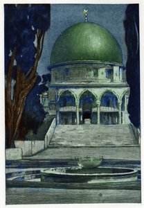 Al-Aqsa-moskeen i Jerusalem. Gravering av Manuel Orazzi (1860-1934), i "" The Prospect of Jerusalem", Paris