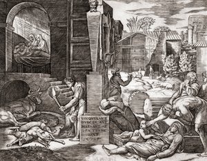Pesten (gravering) av Marcantonio (after) Raimondi