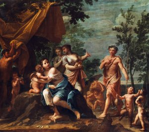 Apollo med tre nåder, Venus, Amor og Pan