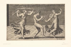 Dansende satyrer og maenader av Marcantonio Raimondi