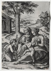 Madonna av palmetreet av Marcantonio Raimondi