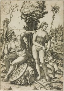 Mars, Venus og Amor av Marcantonio Raimondi