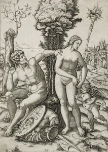 Mars, Venus og Amor av Marcantonio Raimondi