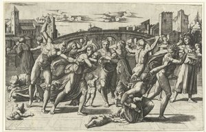 Massakren på de uskyldige Kindermoord te Betlehem av Marcantonio Raimondi