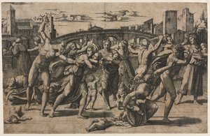 Massacre of the Innocents (Med grantreet) av Marcantonio Raimondi